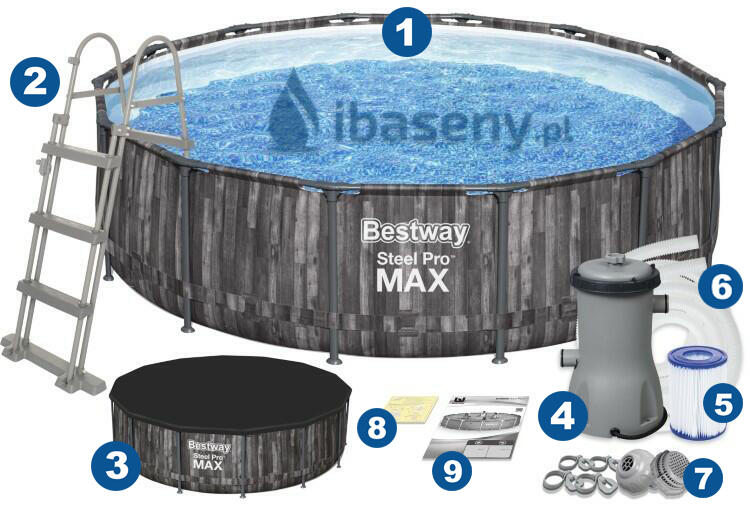 Zawartość zestawu 9w1 Bestway 5614Z