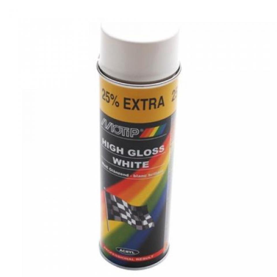 ></section><section><h4>Spécifications techniques</h4><ul><li>Contenance : 500 ml</li><li>Type : Peinture acrylique</li><li>Caractéristiques : Sec hors poussière après 5 à 10 minutes, ne colle plus après 10 à 20 minutes, stabilisé et recouvrable après 2 heures</li><li>Résistance : Rayures, chocs, anticorrosion, lumière, UV et intempéries</li></ul></section><section><h4>Compatibilité et accessoires</h4><ul><li>Adaptable sur : automobile</li><li>Domaine d'application : Surfaces traitées ou non en métal, bois, céramique, verre et différents types de plastiques</li></ul></section><section><h4>Utilisation</h4>Cette peinture est conçue pour un usage facile, permettant des mises en peinture contrastantes et partielles durables, comme les bandes de rallye sur un véhicule. Elle offre une bonne protection, un gain de temps et une faible décoloration.</section></article></div></div><div class=