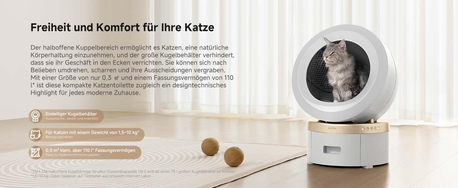 MOVA MeowBionic Pod Bewegungsfreiheit
