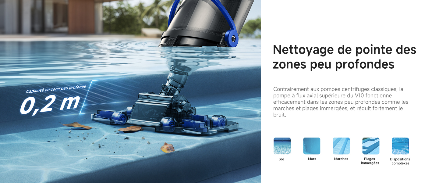 Nettoyage zone peu profonde
