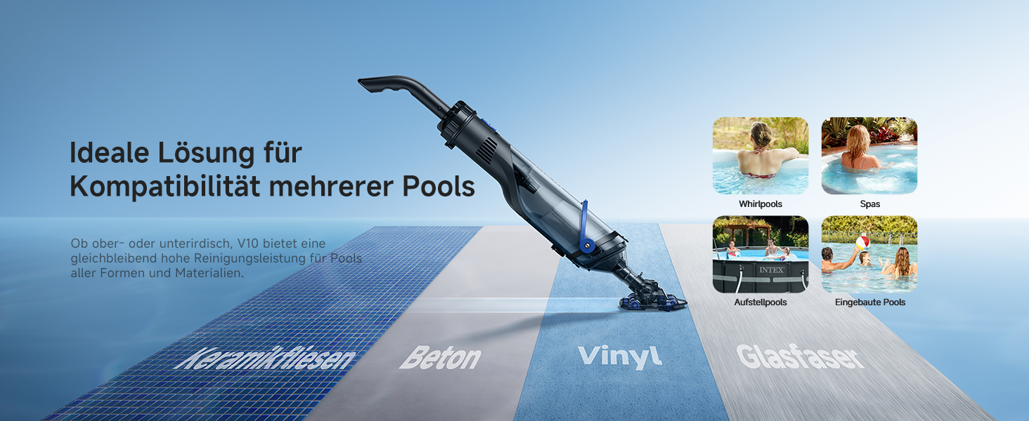 Suitable for All Pool Surfaces