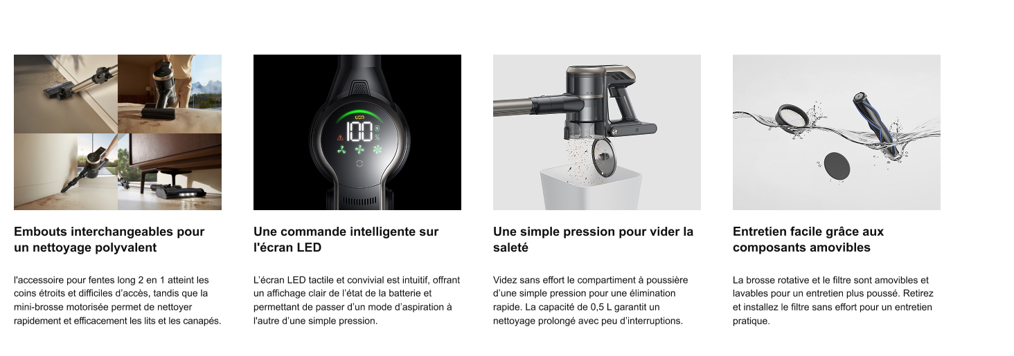Nettoyage intelligent et entretien facile