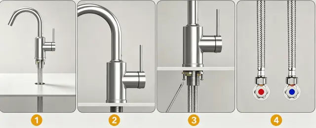 Robinet lavabo KeeGone Pro procédé de montage