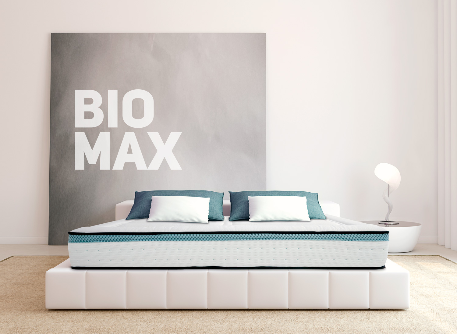 Firme y Confortable Colchón Viscoelástico Bio Max con Viscogel Duérmete Online Anti-ácaros e Hipoalergénico 80 x 180 x 26 cm 