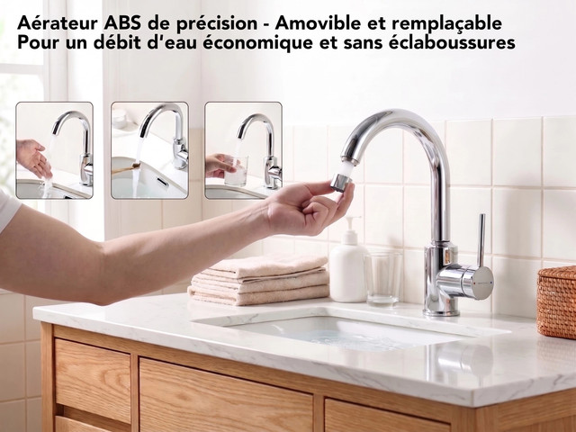 Robinet lavabo KeeGone Pro aérateur amovible