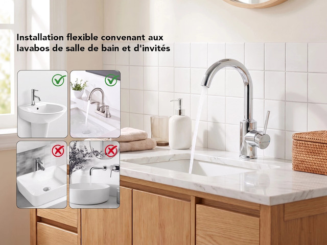 Robinet lavabo KeeGone Pro compatibilité installation