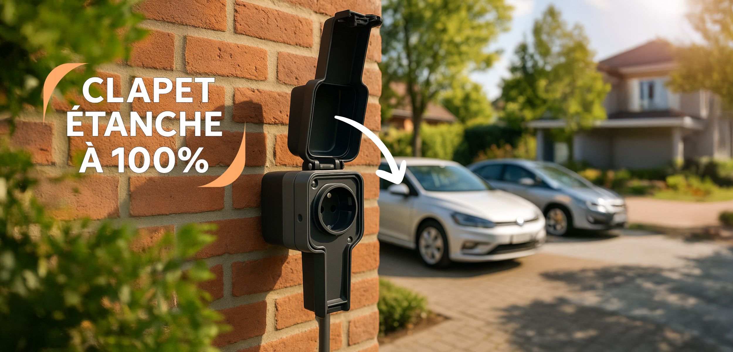 Prise Easy Charge Protec avec disjoncteur et interrupteur différentiel