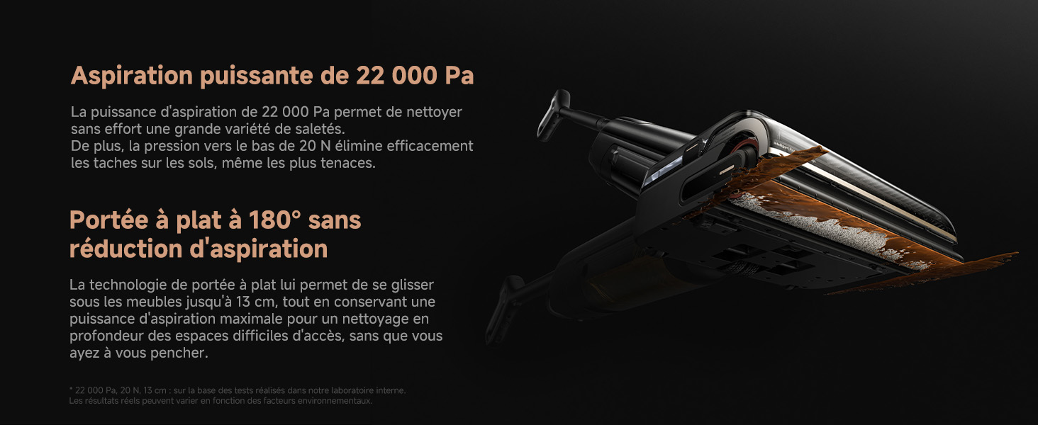 Aspiration puissante 22 000 Pa