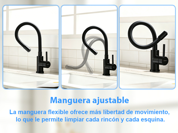 Robinet de cuisine avec flexible reglable