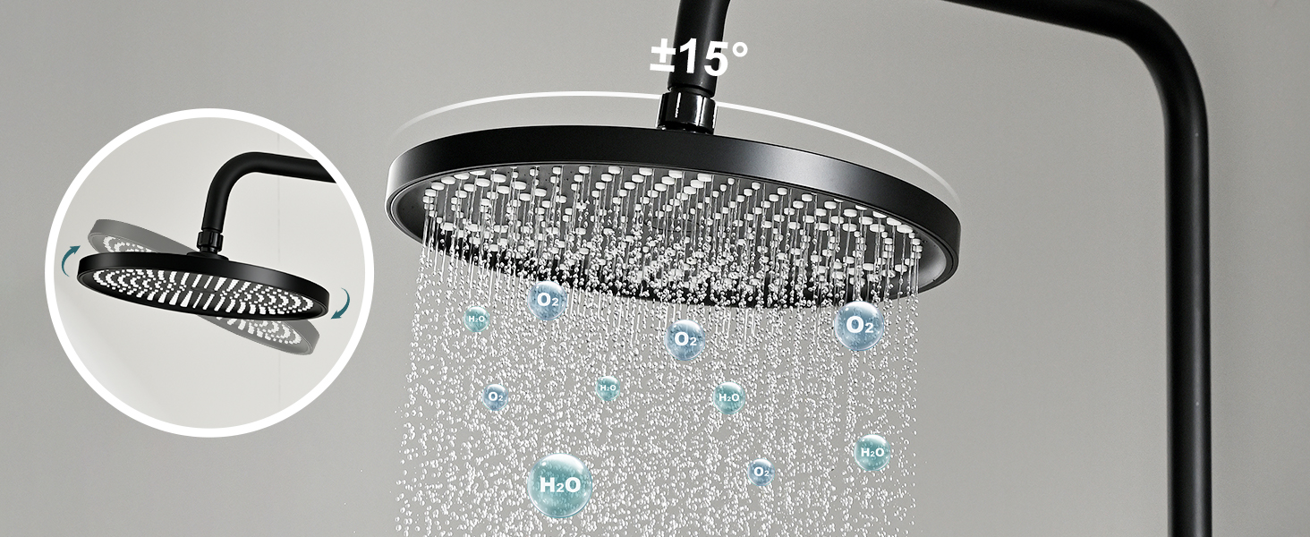 Douchette de pluie avec technologie eau-oxygene