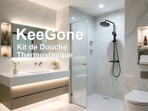 KeeGone Pro - Kit de douche thermostatique noir