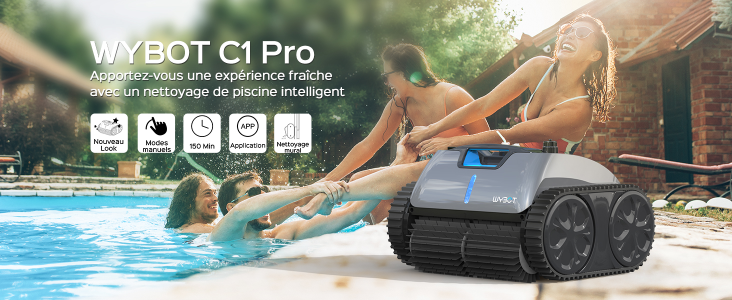 Robot piscine sans fil Wybot C1 Pro