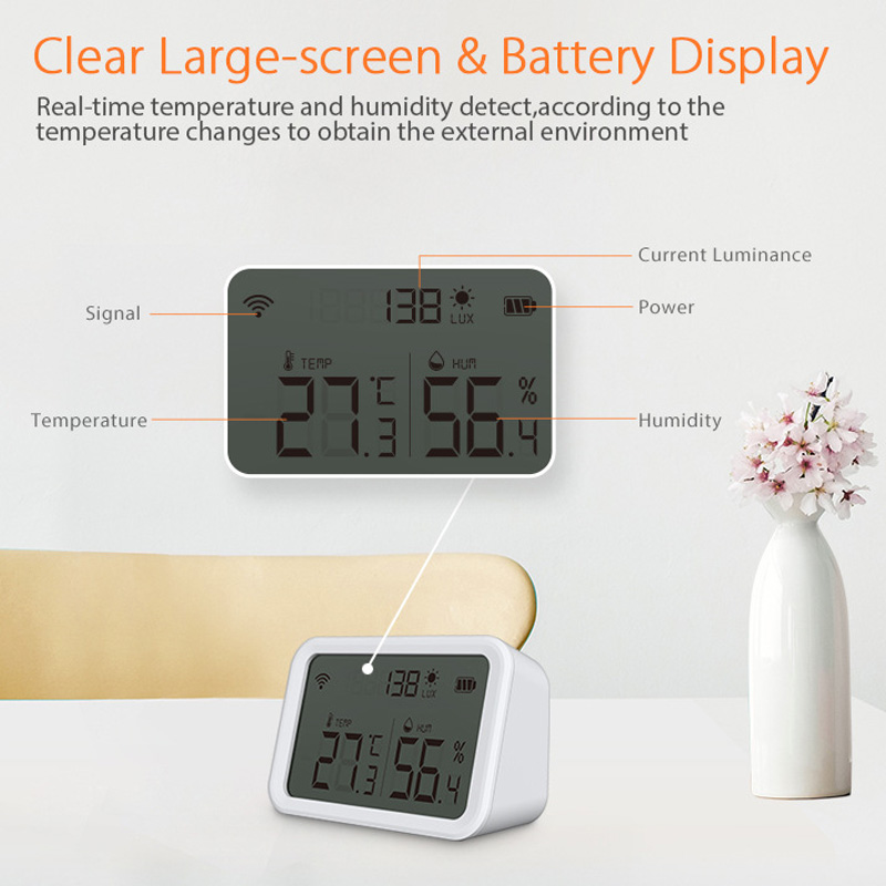 Sensore Temperatura E Umidit&agrave; ZigBee - Compatibile Con Tuya Smart E Alexa