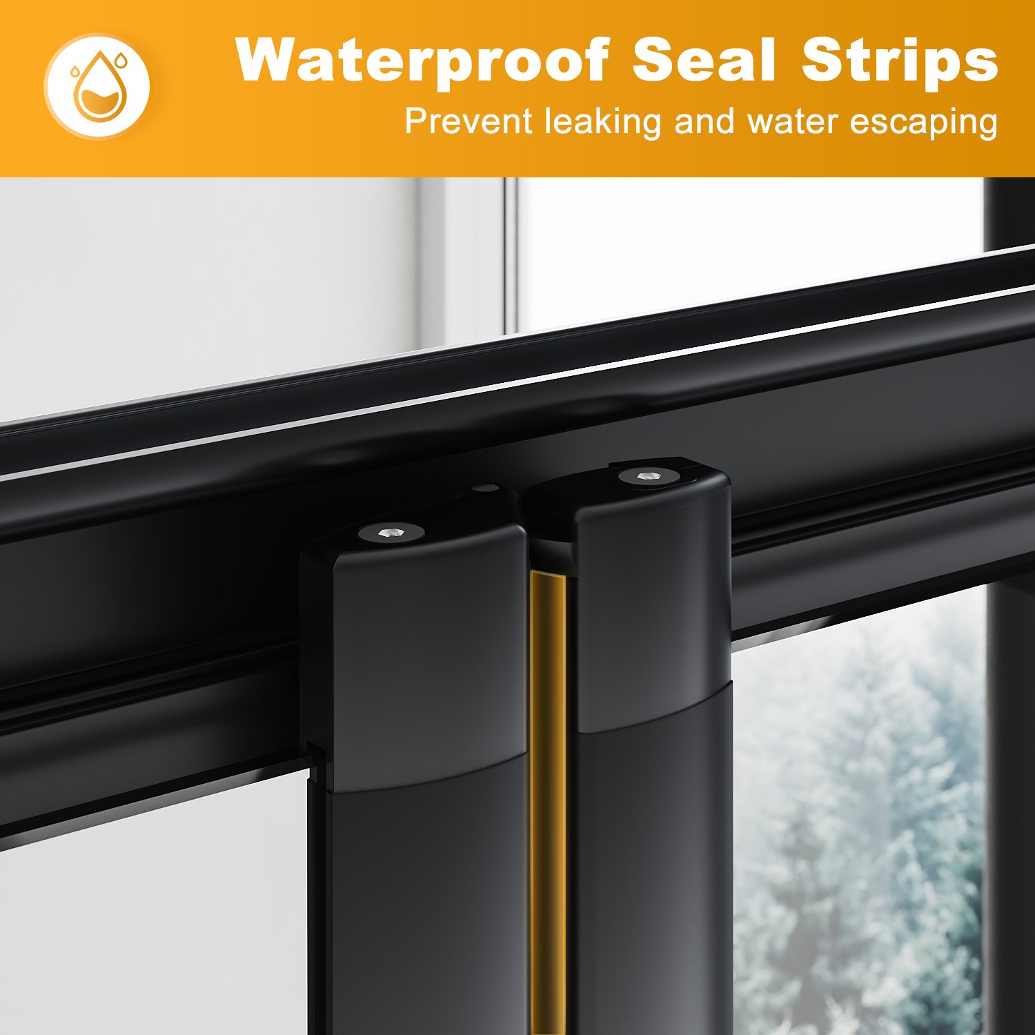 ELEGANT 760mm Bi-Fold Shower Door Reversible Folding Glass Inner Opening Design Shower Enclosure Cubicles Door Matt Black Frame -Home Sale Shop AAHKMJXYDAFdJAOAIMEbOAchQ6yL3