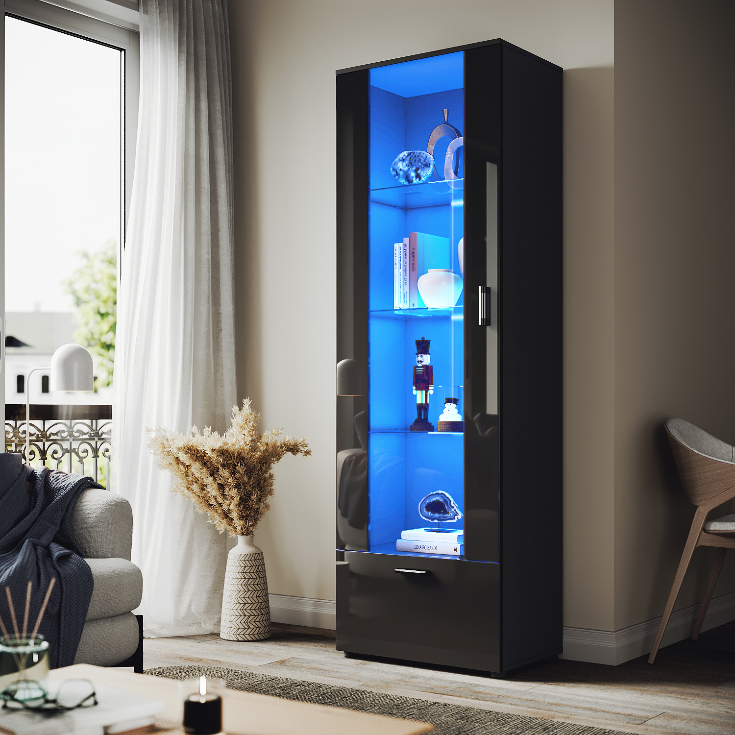 ELEGANT Modern LED Tall Display Cabinet In Black High Gloss 1870 X 600 X 40 Mm Cupboard With 5mm Tempered Safety Glass Shelves Sideboard Unit For Living Room -Living Room Furniture Store AAHKMJXYDAFdJAOAIMEbOAchQ6yL3 M6a4hHESHv29gnVgYglHOyVwEMS5ui9Vu4fEIbXA4bOpDPYwcvz1EdsShY7wgpg5ZLArewM4Y7glb35kTa JKWtVyFlmkKza6Kec6YnnctGknWYNqPcJlcER3gz5OwKnJQp3n bawXbcgENA==