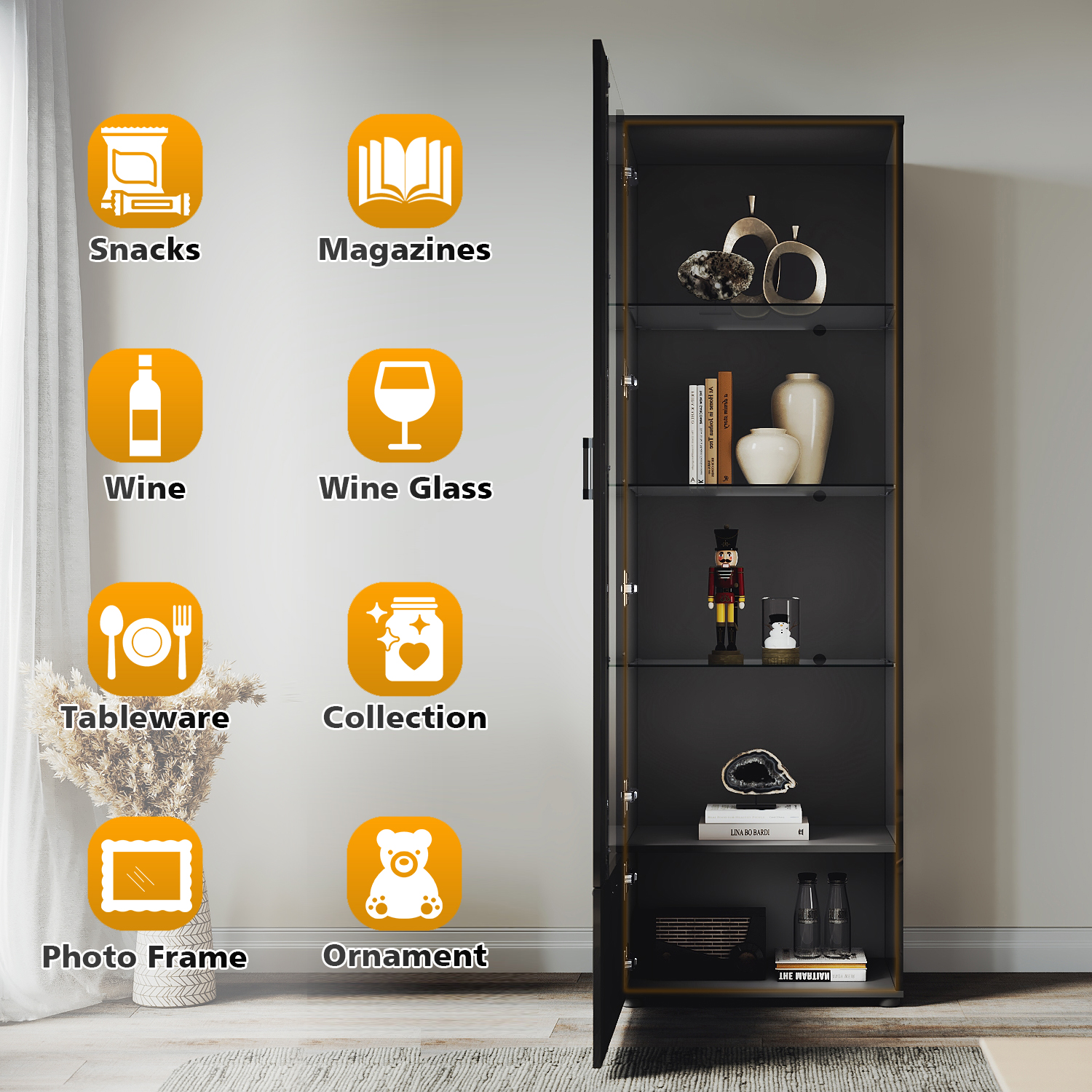 ELEGANT Modern LED Tall Display Cabinet In Black High Gloss 1870 X 600 X 40 Mm Cupboard With 5mm Tempered Safety Glass Shelves Sideboard Unit For Living Room -Living Room Furniture Store AAHKMJXYDAFdJAOAIMEbOAchQ6yL3 M6a4hHESHv29gnVgYglHOyVwEMS5ui9Vu4fEIbXA4bOpDPYwcvz1EdsShY7wgpg5ZLArewM4Y7glb35kTa JKWtVyFlmkKza6Kec7TSlPpomTRog0jsK8b9GZfFzly80DJa3LIlRzIiDABug==