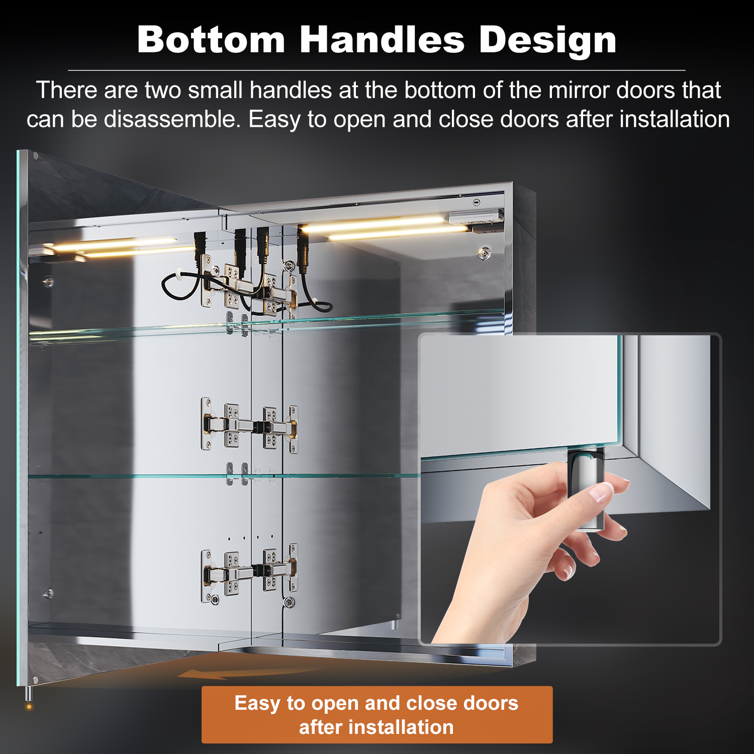 ELEGANT LED Illuminated Bathroom Mirror Cabinet with Shaver Socket ...