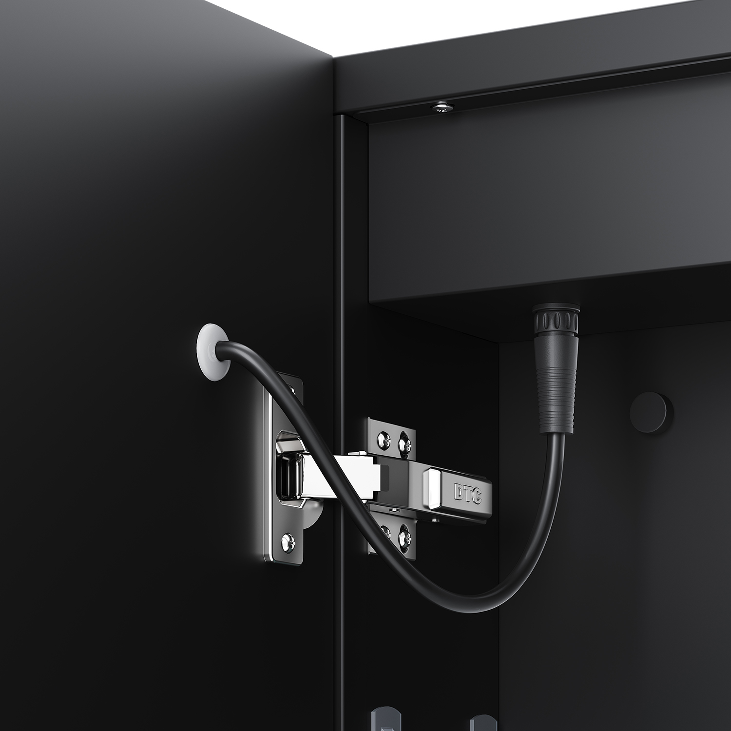 Elegant LED Bathroom Mirror Cabinet Detail