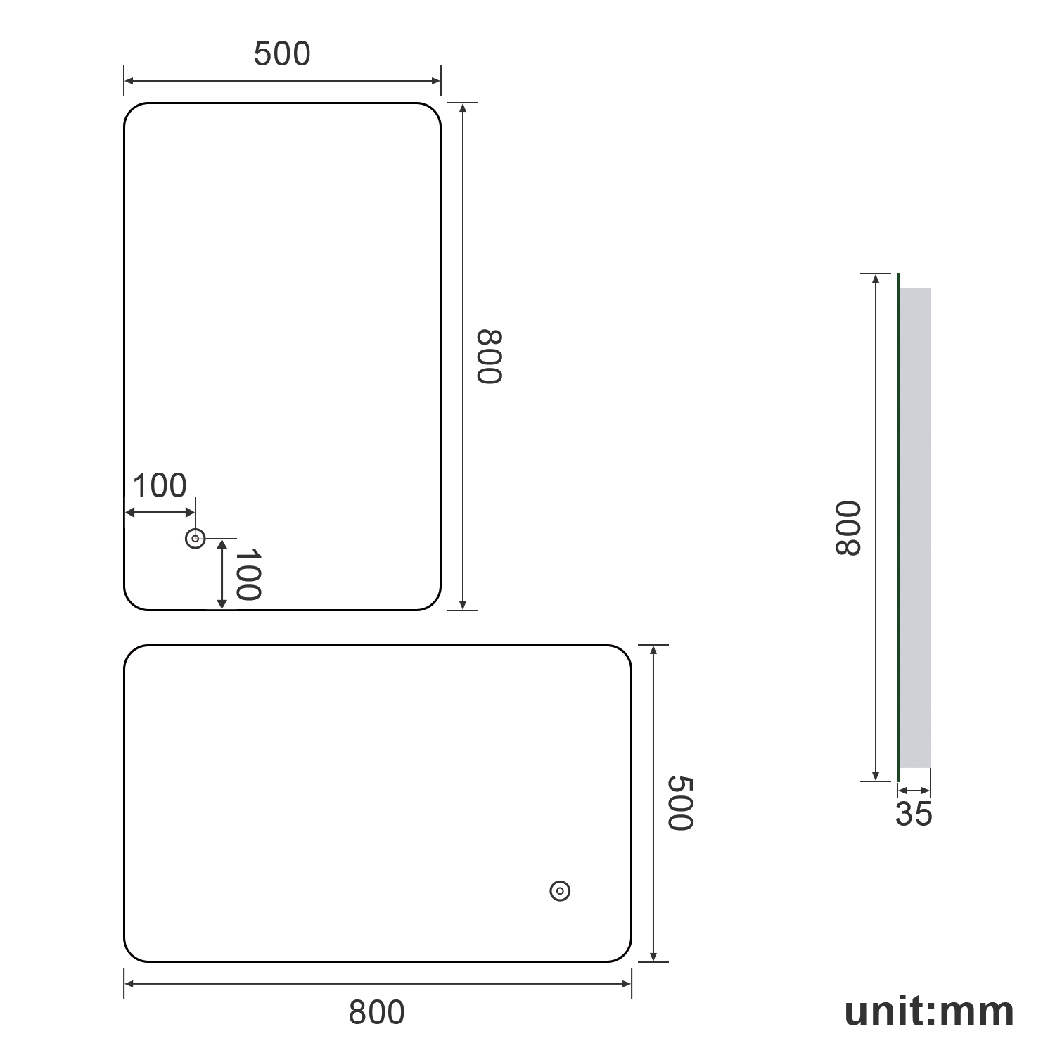 ELEGANT 800 x 500mm Modern Backlit LED Illuminated Bathroom Mirror with