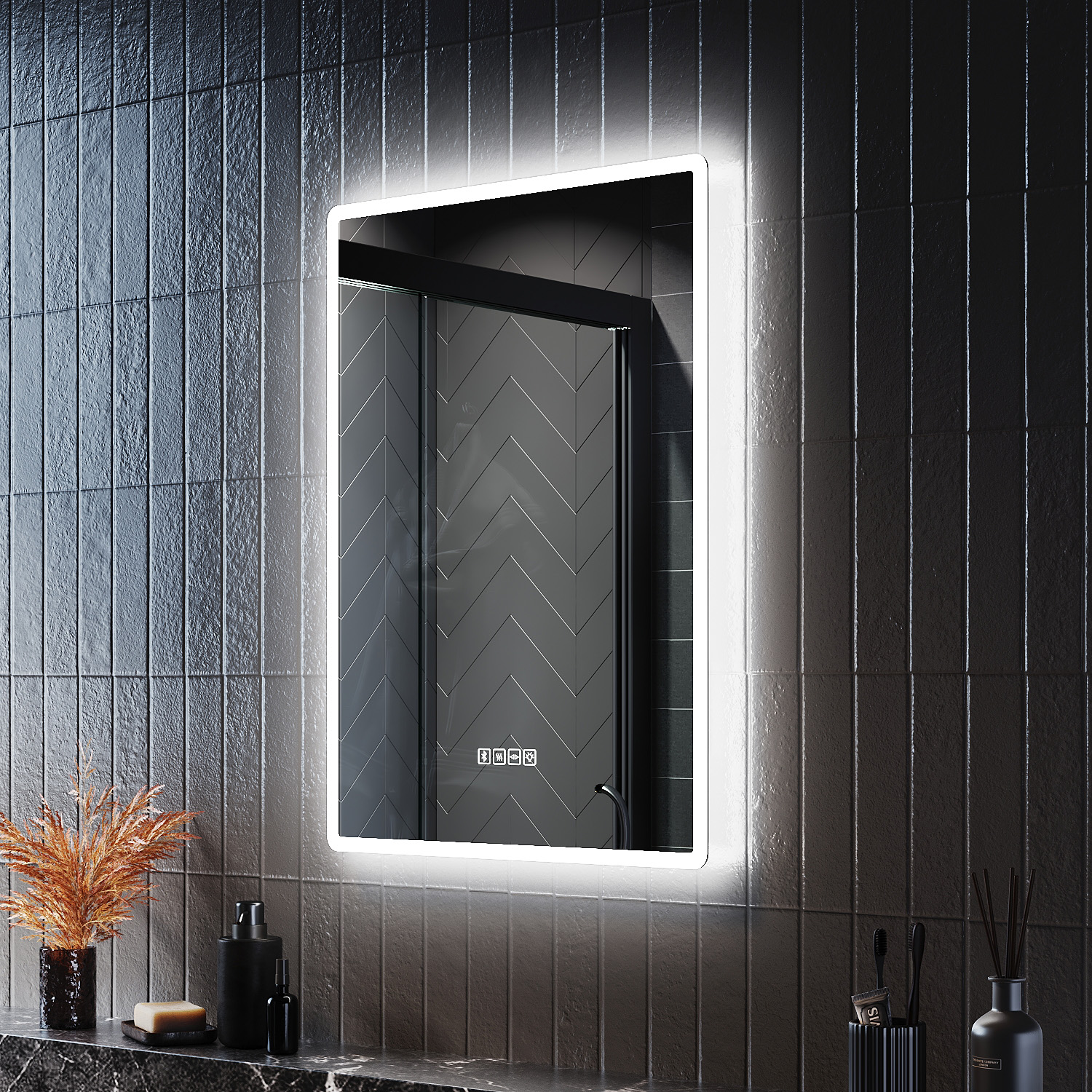 ELEGANT 700 x 500mm Bluetooth Bathroom LED Mirror Light with Demister