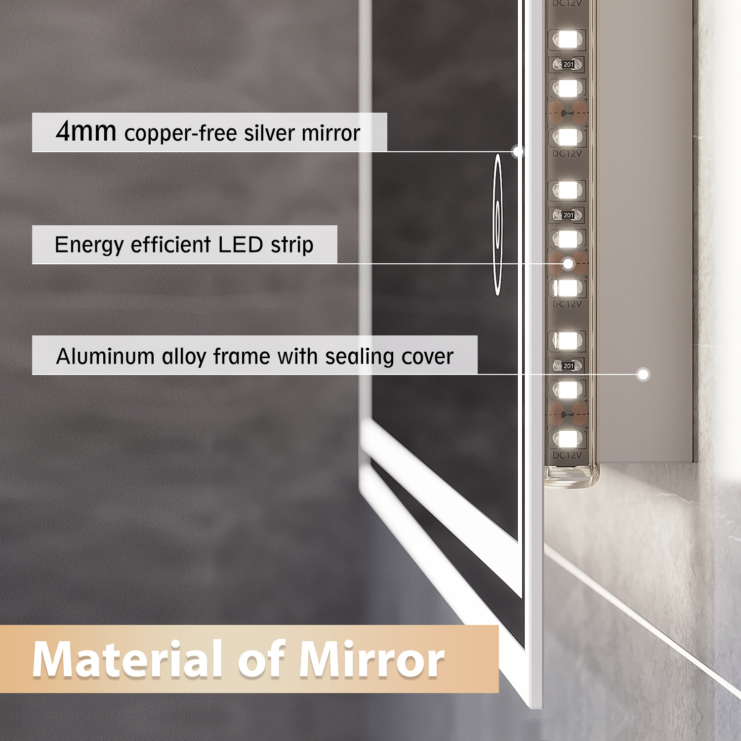 ELEGANT 1000 x 600mm Backlit LED Illuminated Bathroom Mirror with Light