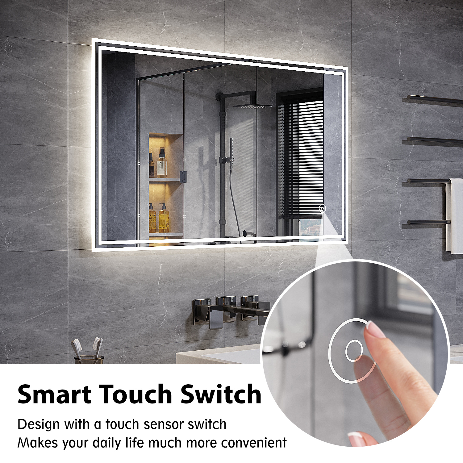 ELEGANT 1000 x 600mm Backlit LED Illuminated Bathroom Mirror with Light