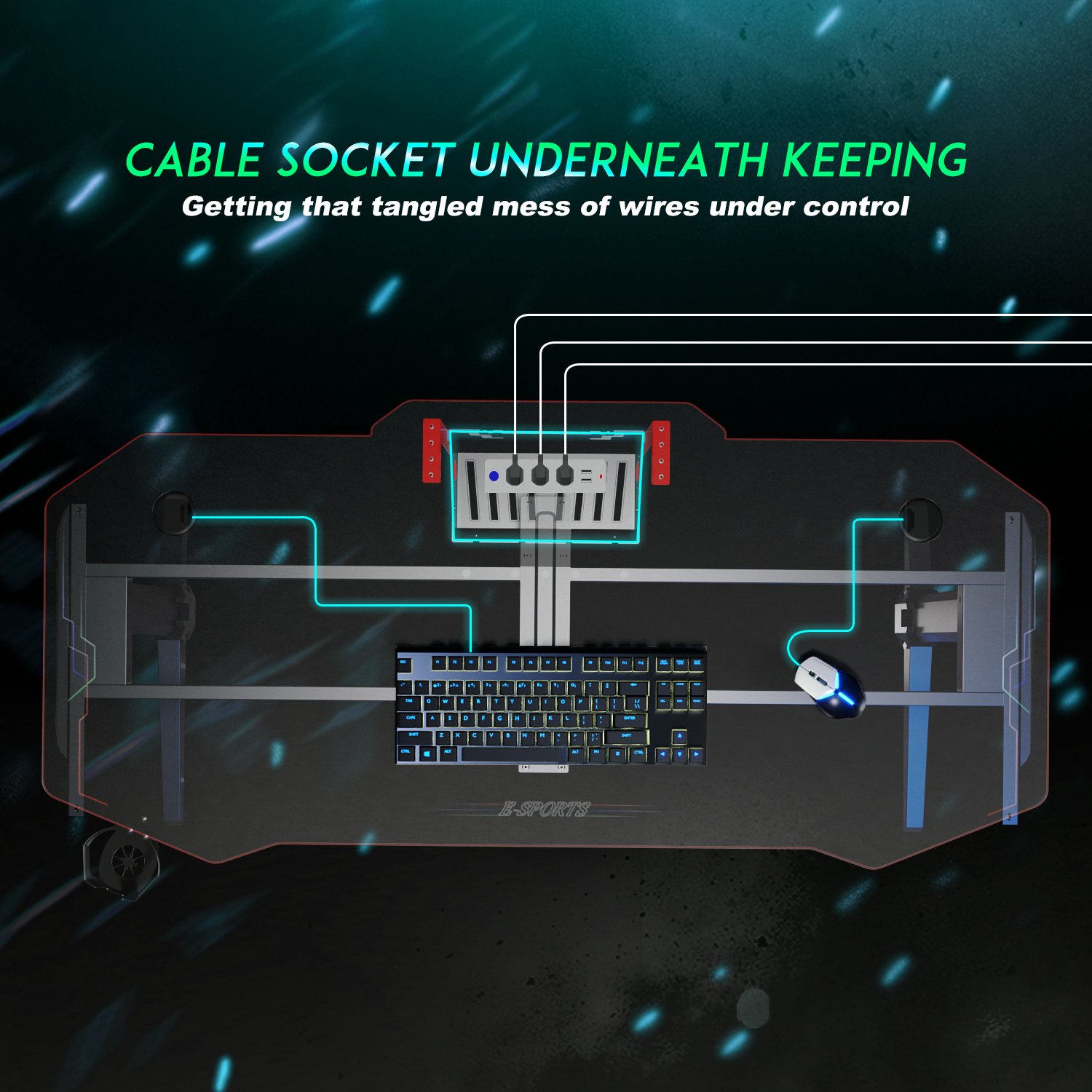 ELEGANT Black PC Gaming Computer Desk With Full Mouse Pad 1400x600mm Home Office PC Desk With LED Lights Headphone Hooks And Cup Holder -Office Furniture Store AAHKMJXYDAFdJAOAIMEbOAchQ6yL3 M6a4hHESHv29gnVgYglHOyVwEMS5ui9Vu4fEJg