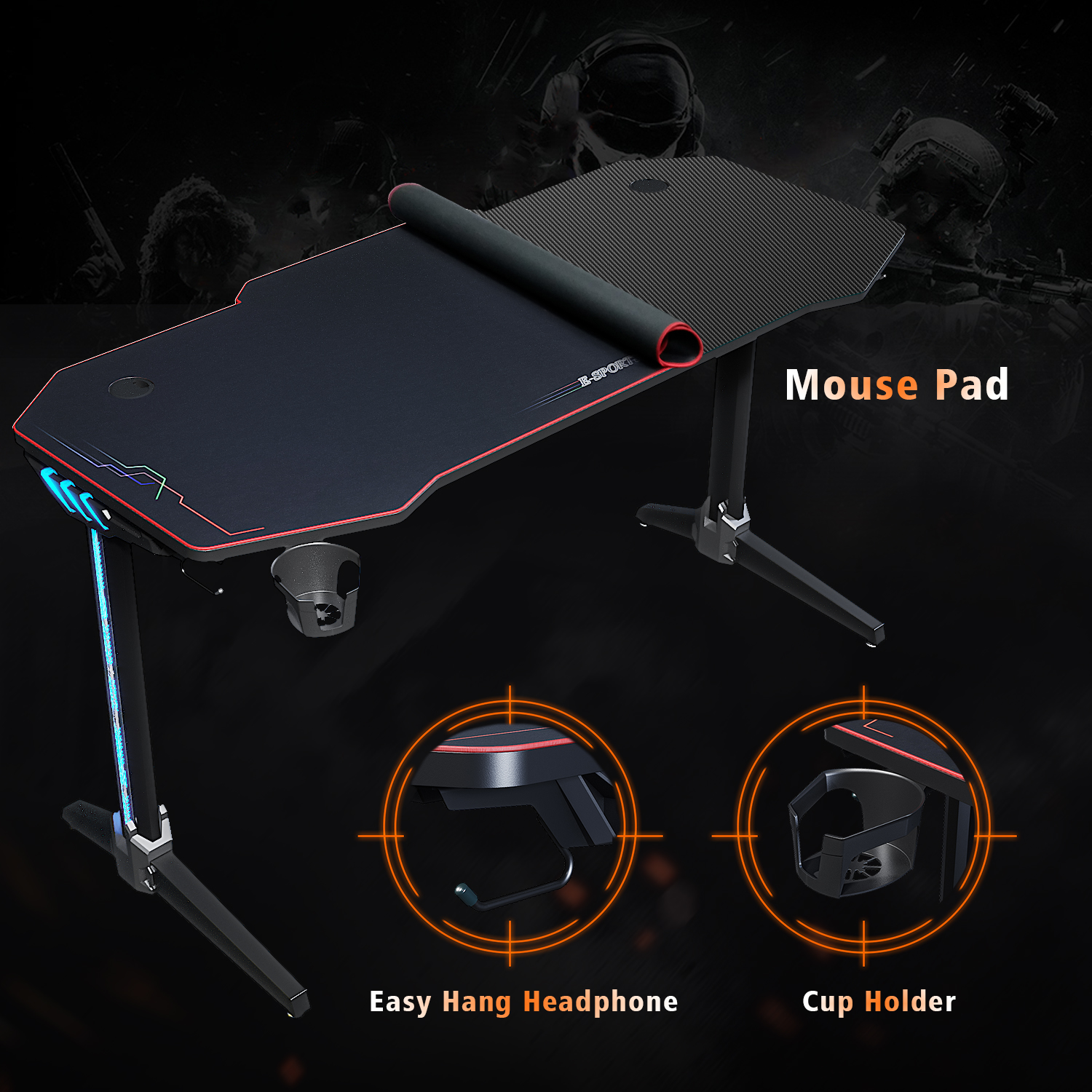 ELEGANT Large Black Gaming Computer Desk With Free Full Mousepad And LED Lights 1400x600mm PC Desk With Adjustable Legs Home Office With Headphone Hooks And Cup Holder Great Gift For Your Son -Office Furniture Store AAHKMJXYDAFdJAOAIMEbOAchQ6yL3 M6a4hHESHv29gnVgYglHOyVwEMS5ui9Vu4fEJg 6KIRQiLzngUROT1Ipmmn4cU1Fwj24uOJNcvt73UmpOBa2zeAYRnKHzSI3EW4cFKedYG