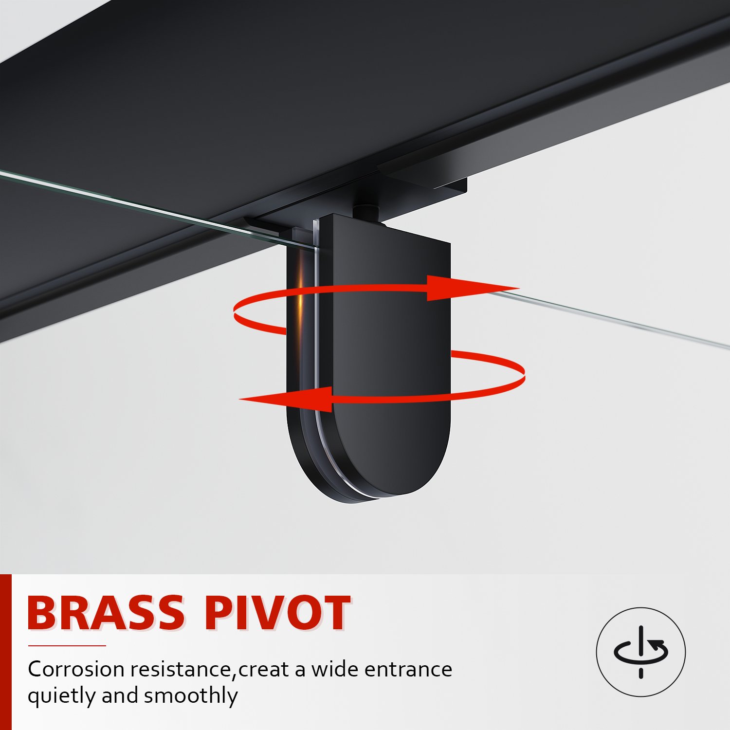 ELEGANT Pivot Hinge Shower Enclosure Black Frame Cubicle 6mm Glass