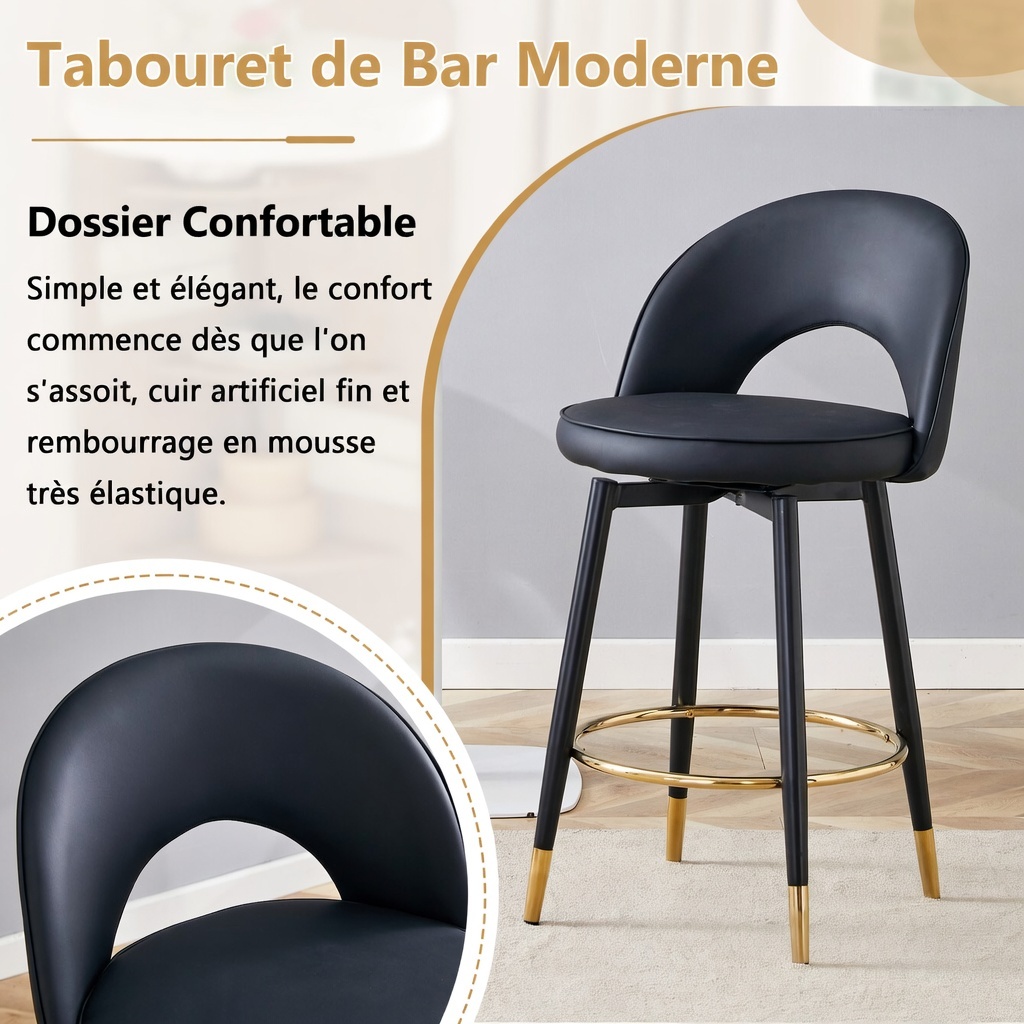 Détail assise rembourrée PU et structure métal