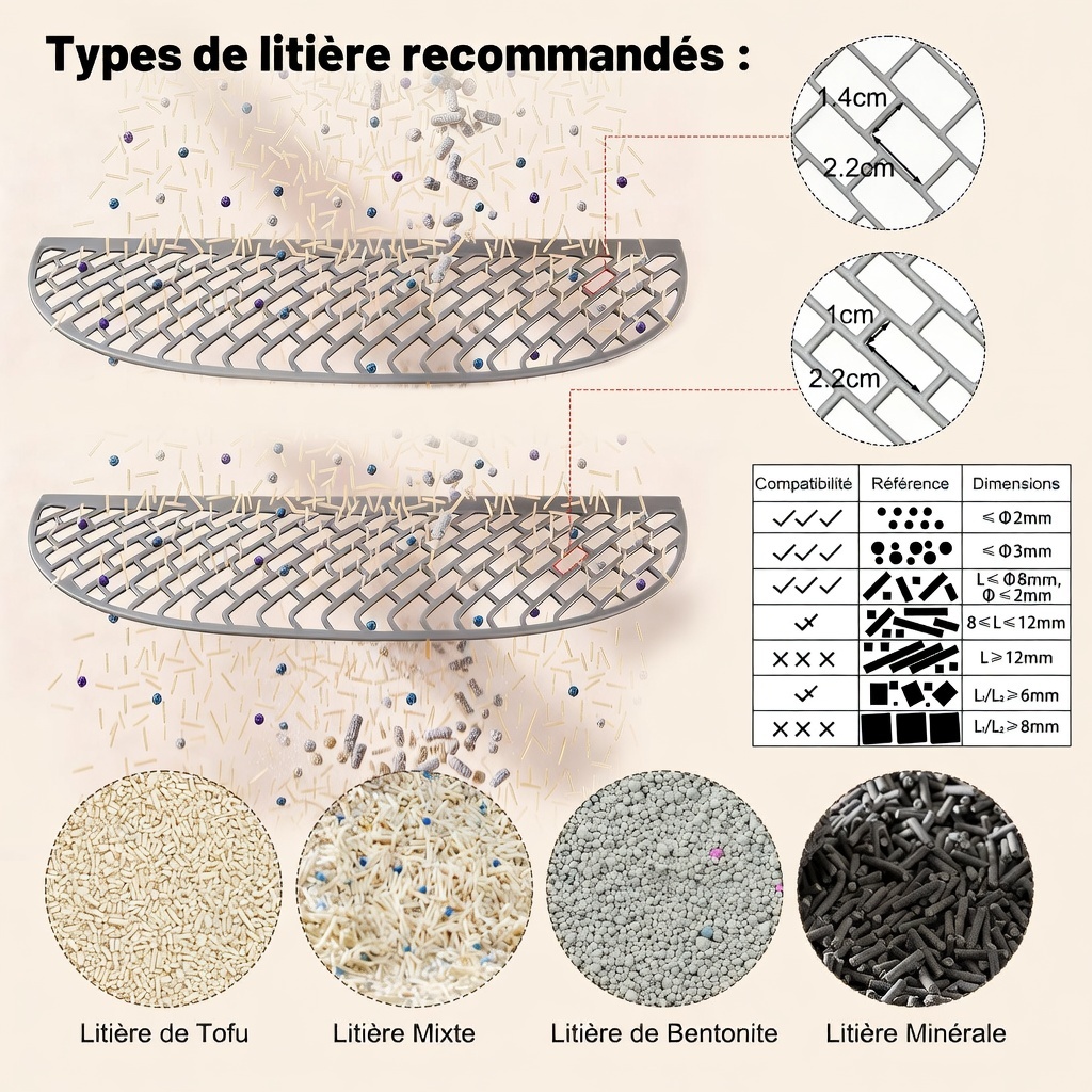 Détail tambour ouvert et système séparation déchets