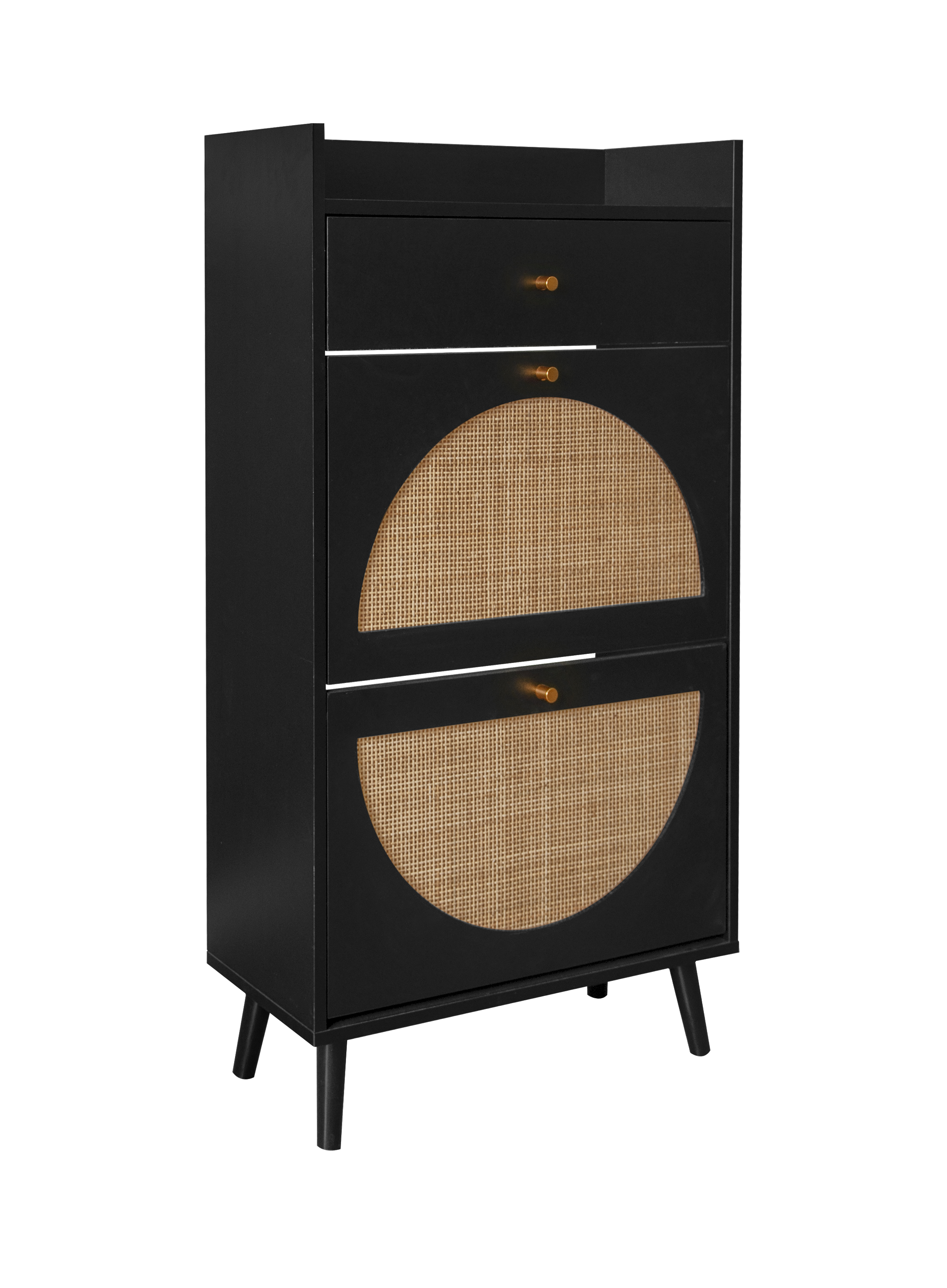 Detail portes rattan demi-rondes