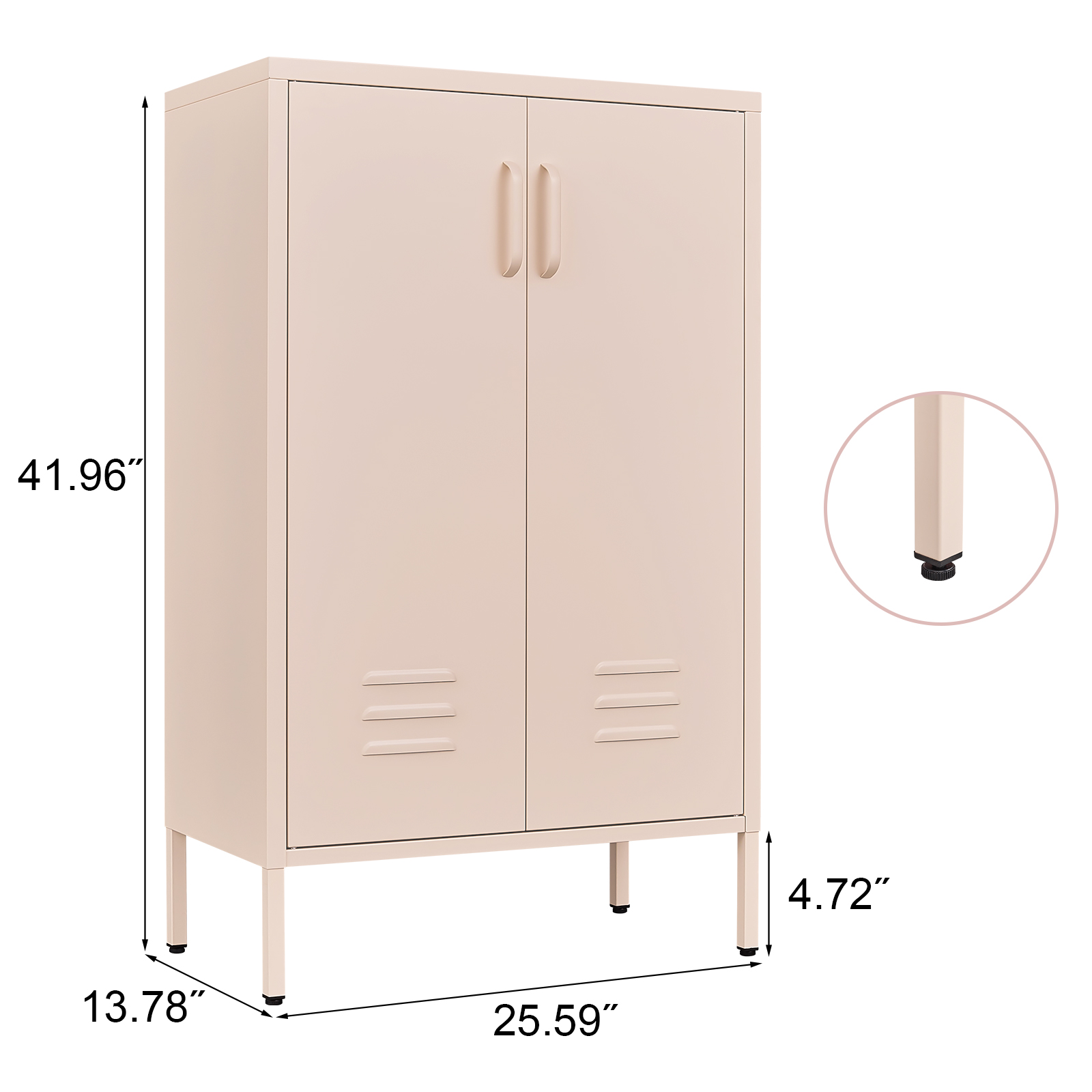 Armoire métal rose utilisée en cuisine avec rangements