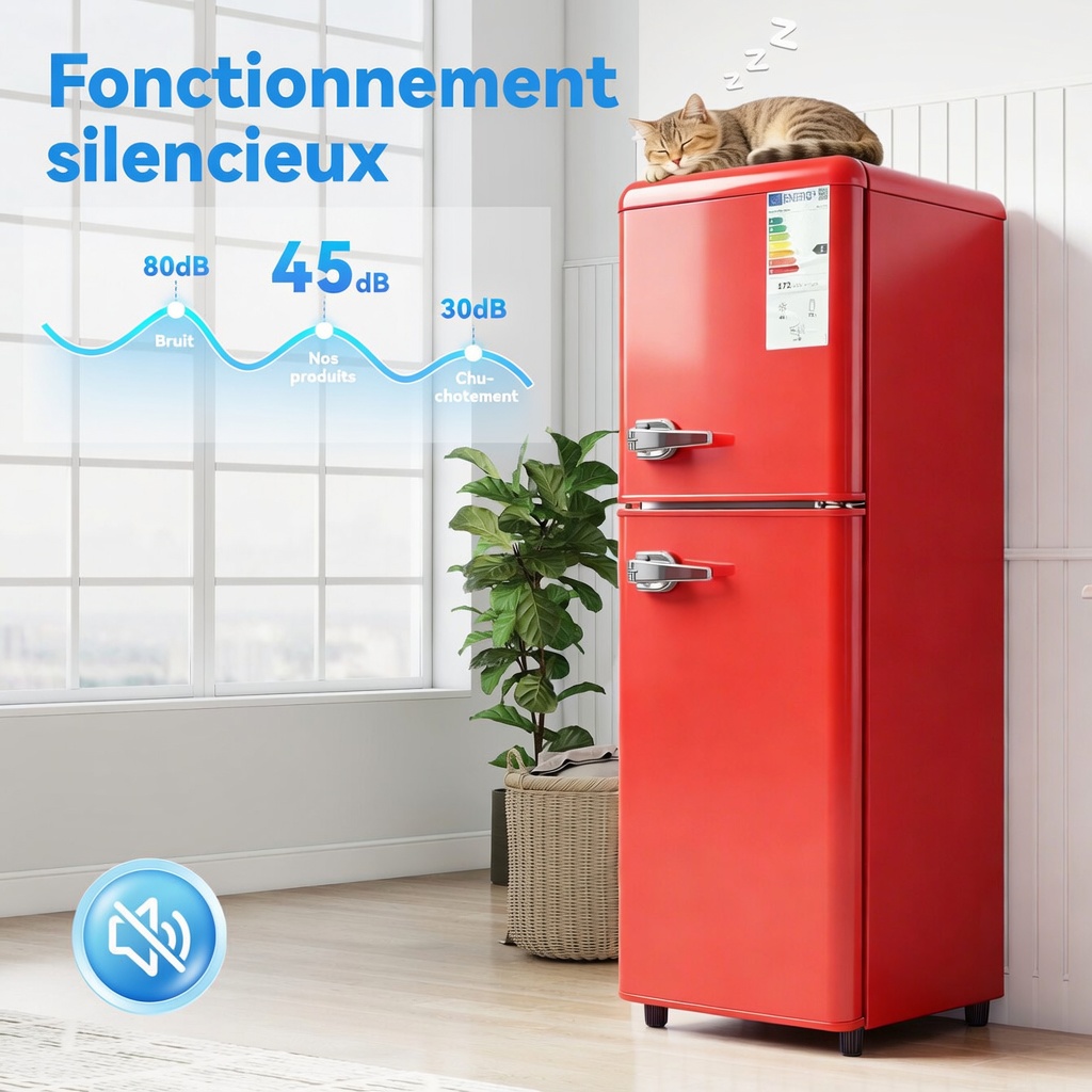 Réfrigérateur Congélateur 112 L Rouge