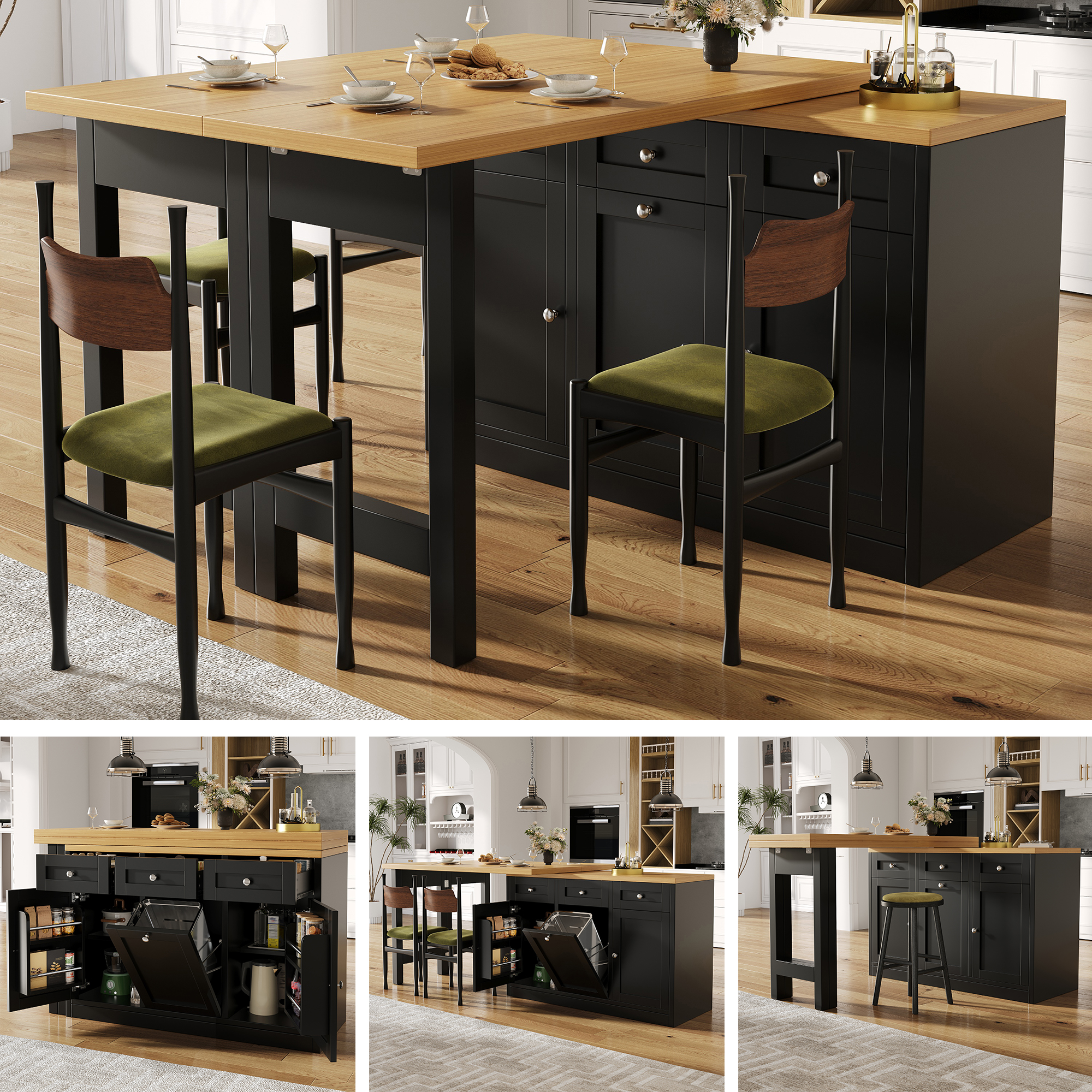 Table Bar Extensible Noir