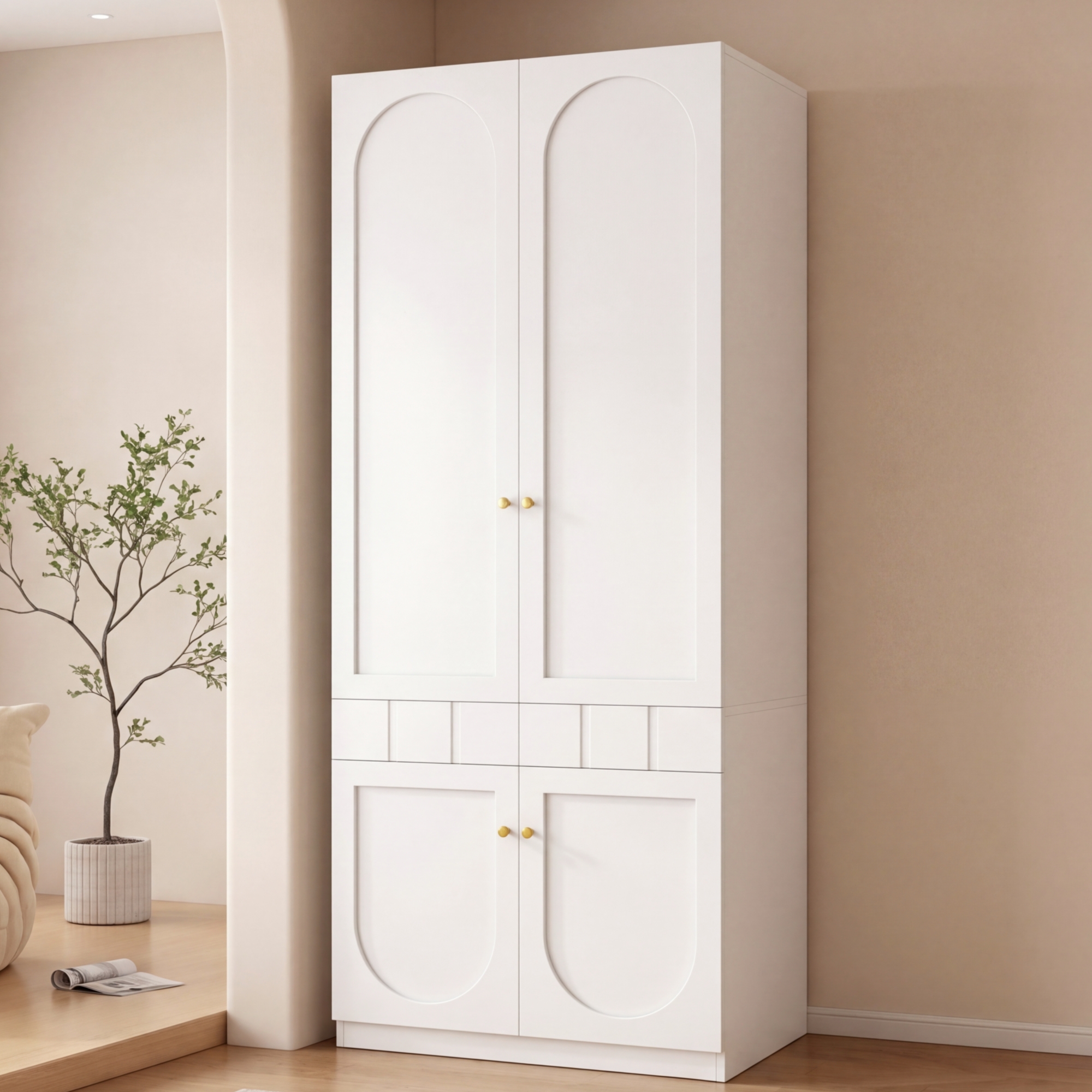 Armoire 2 Portes 80x50x200 cm Blanc