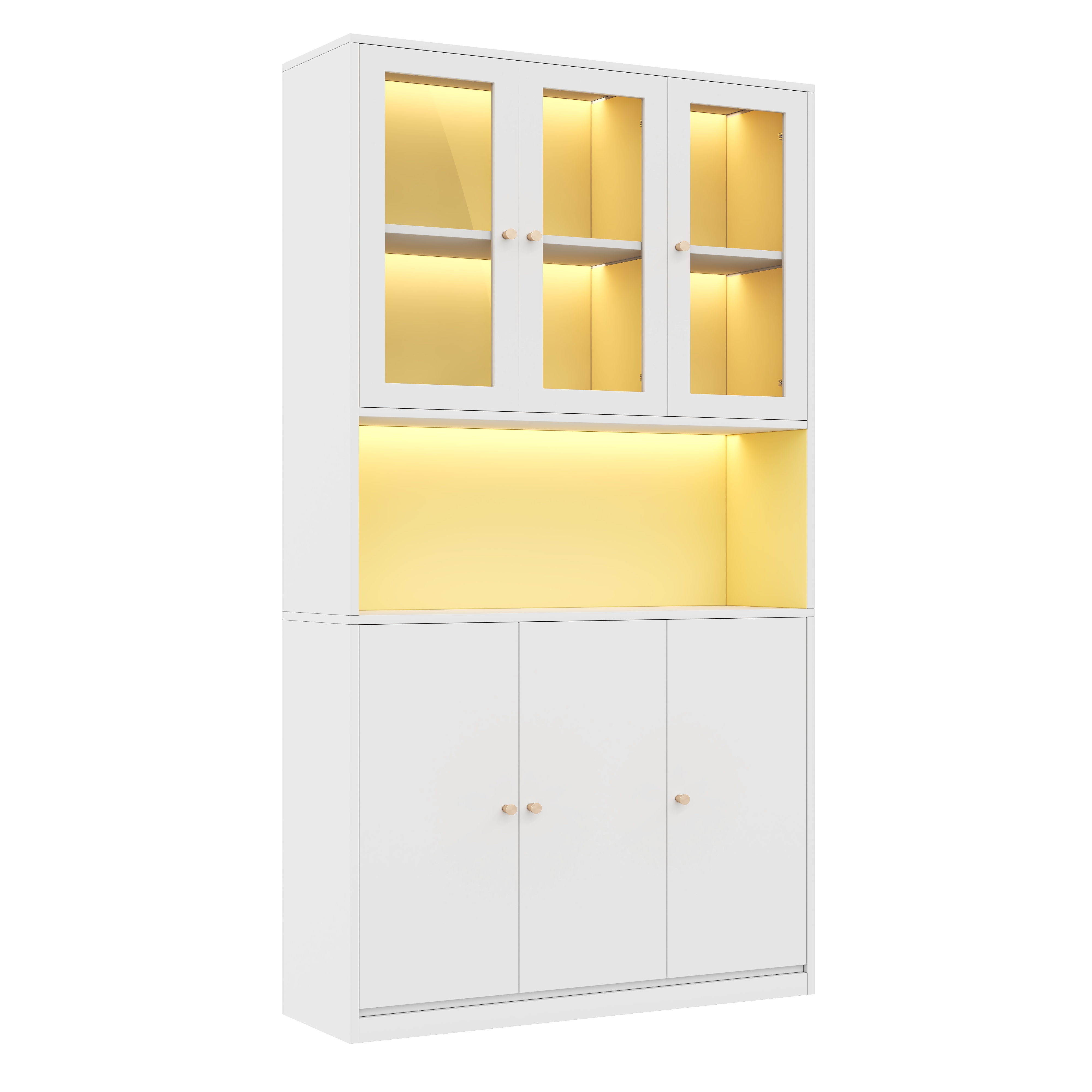 Détail vitrine LED et portes verre
