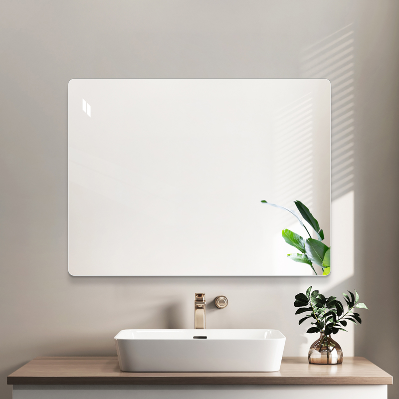 Miroir mural sans cadre 100 × 75 cm en verre argenté sans cuivre