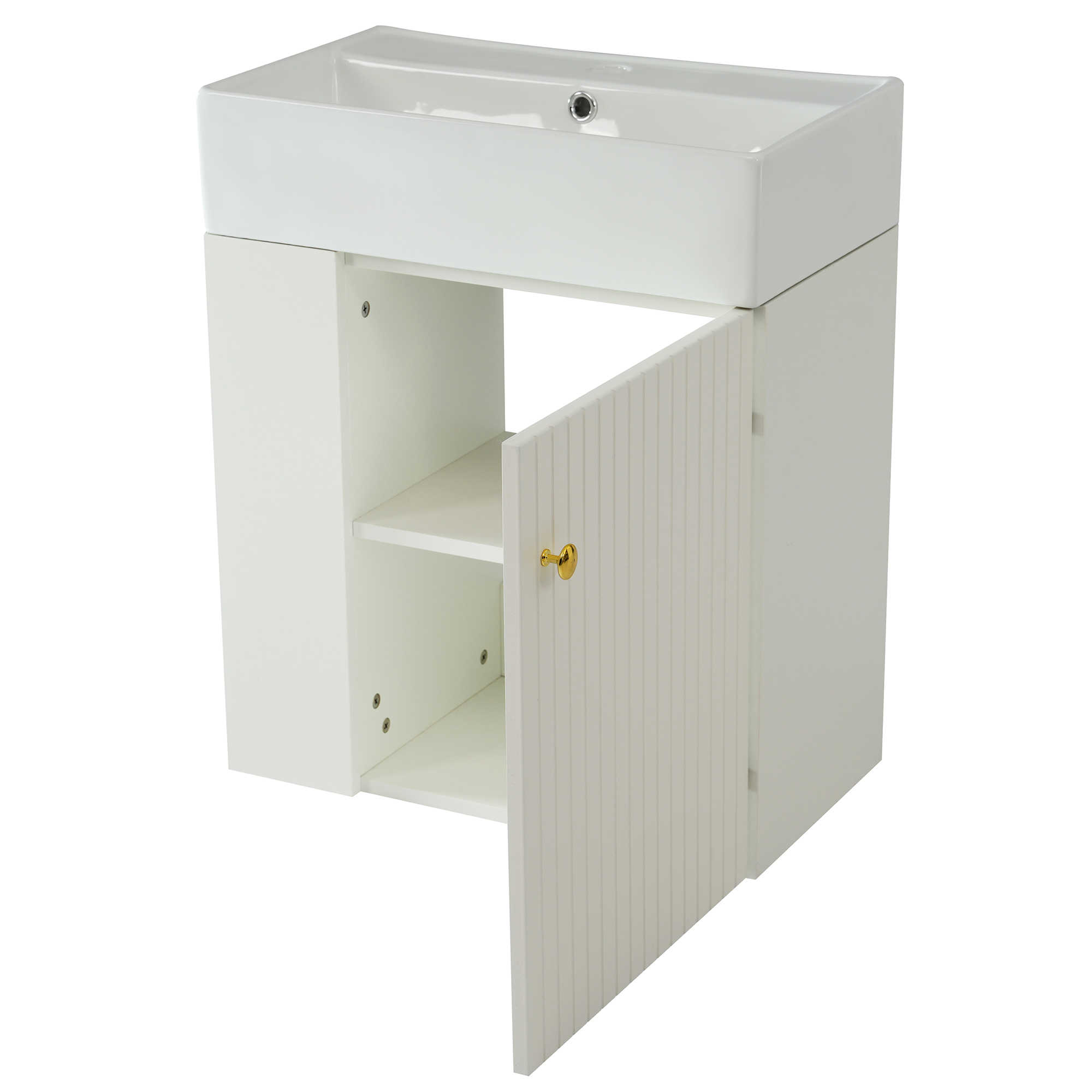 Rangement latéral et armoire ouverte