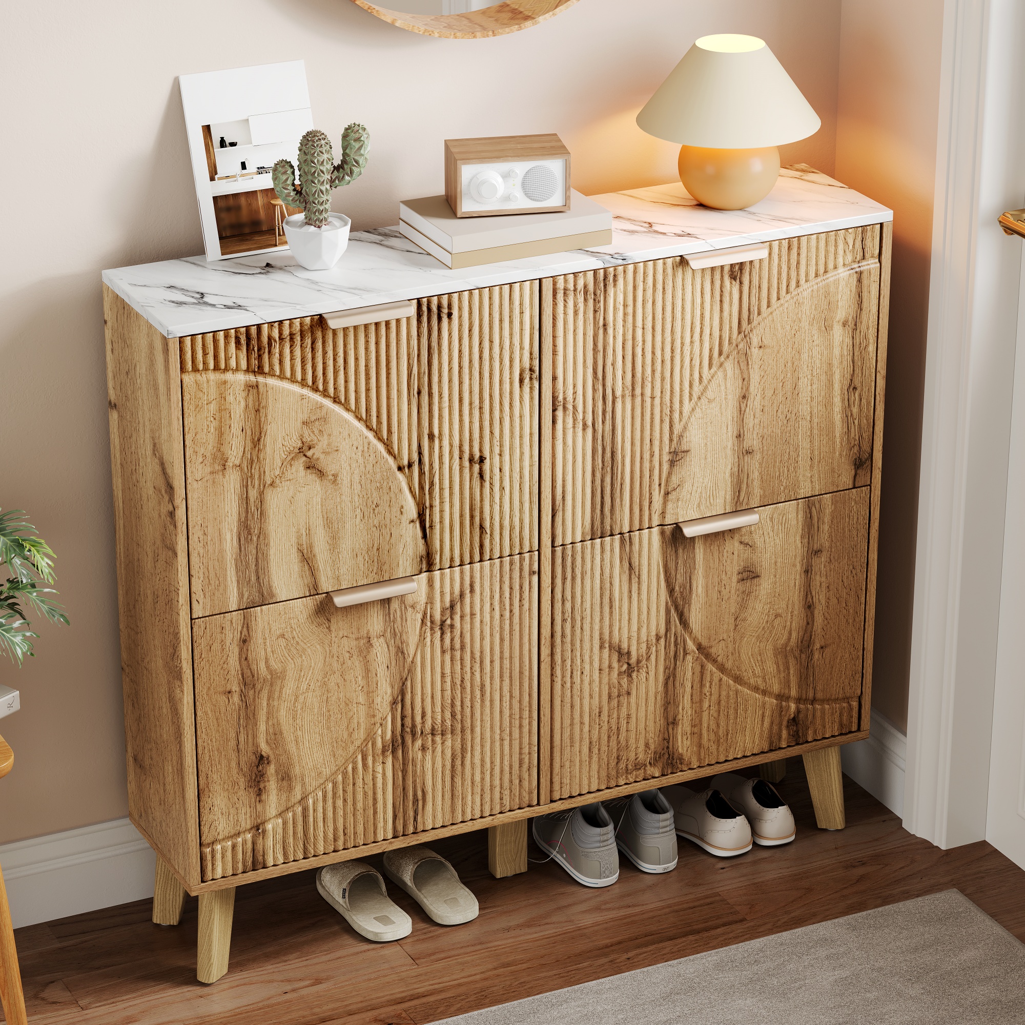 Meuble à chaussures LINHOO ouvert