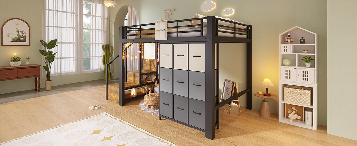 Lit mezzanine enfant avec rangement