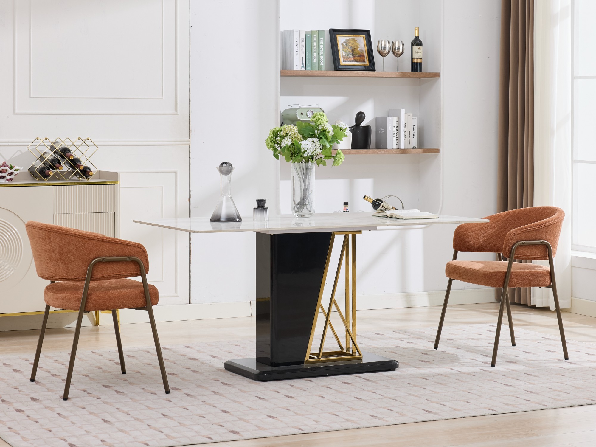 Chaise de salle à manger en chenille