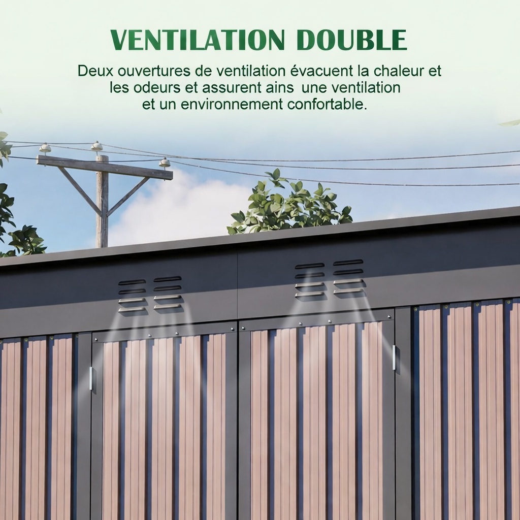 Cadre fondation et structure abri jardin marron