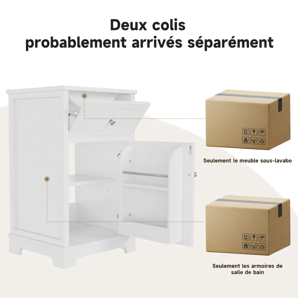 Détail vasque intégrée et tiroir