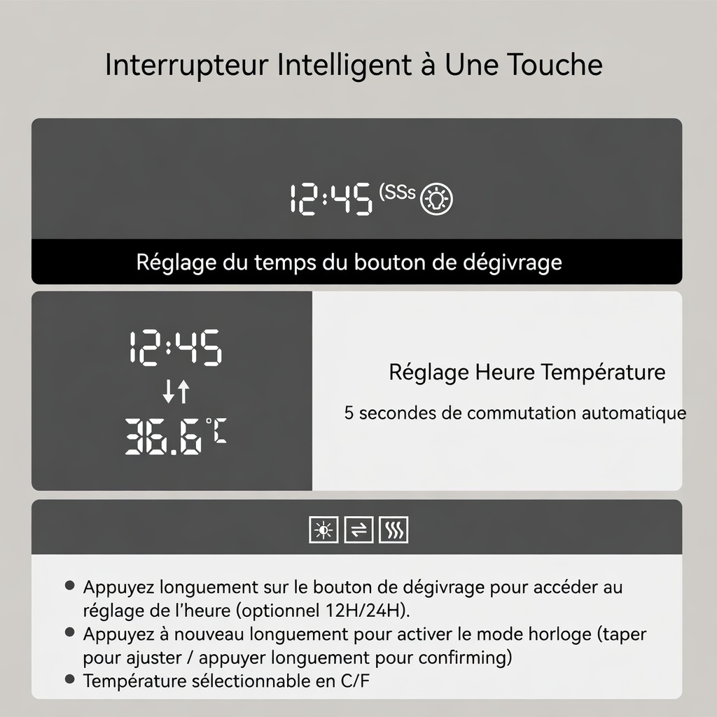 Détail antibuée miroir allumé
