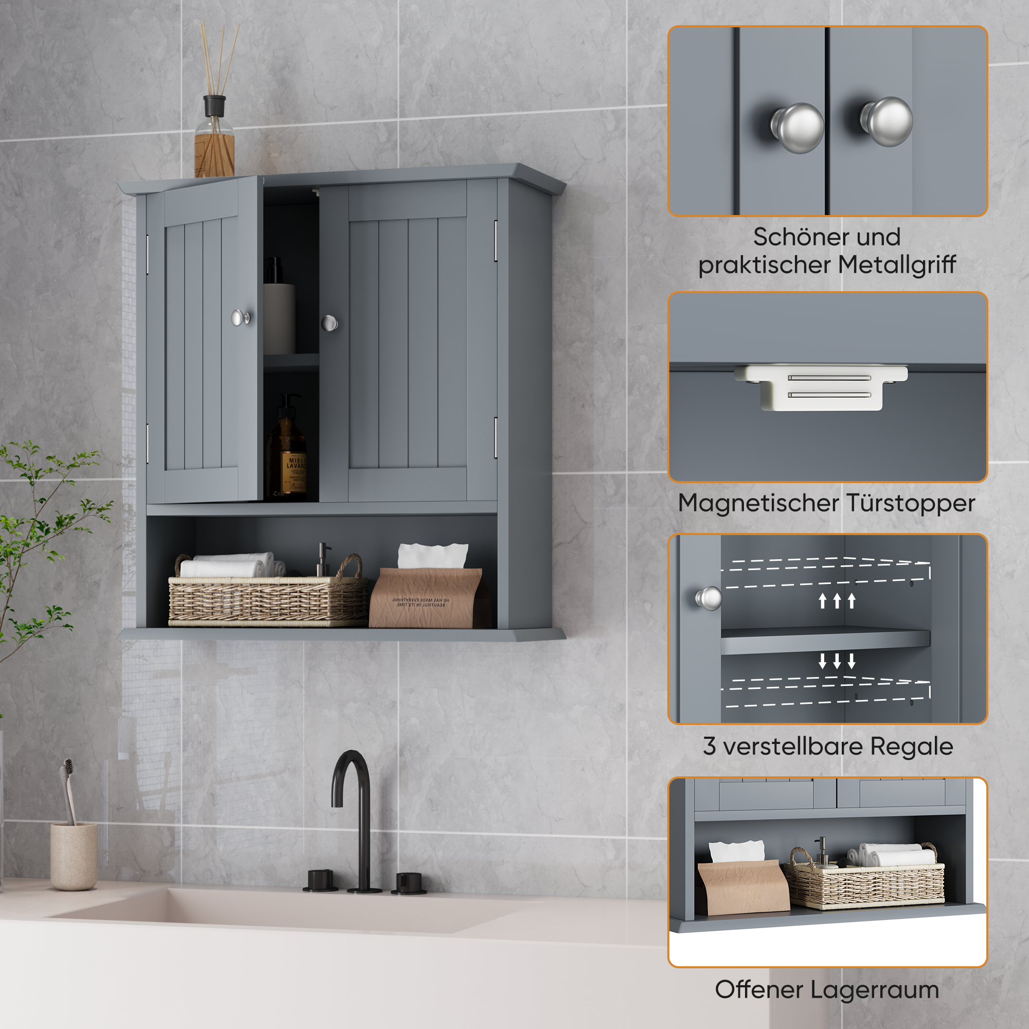 Étagères réglables 5 niveaux intérieures et rangement produits