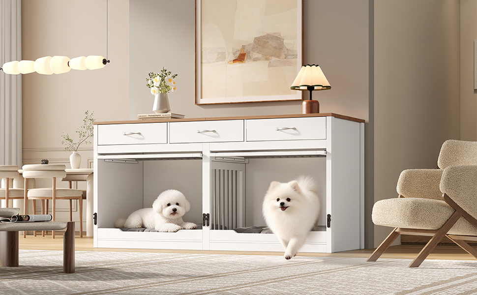 Cage pour chien en bois et métal