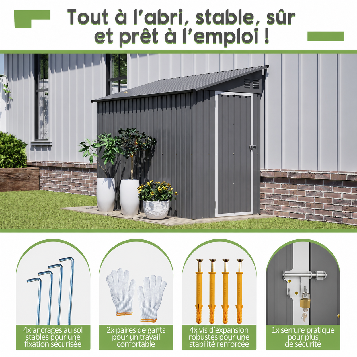 Porte verrouillable abri