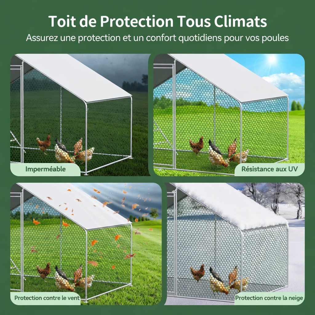 Enclos à poules 3x4x2m