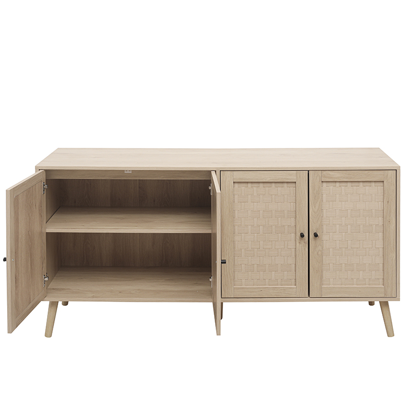 Sideboard bois pieds stables vue latérale